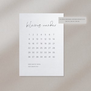 Baby Countdown kleines Wunder | A4 A5 A6
