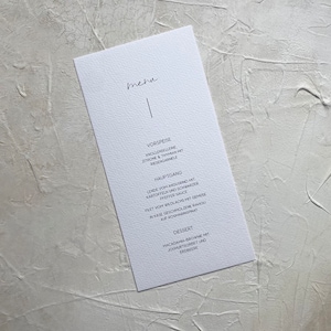 Menükarten Hochzeit | Getränkekarte Hochzeitsmenü | minimalistisch modern schlicht elegant | TWO