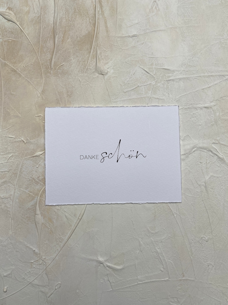 Karte Dankeschön Dankeskarte Dankeschön Grußkarte Geschenkkarte dankbar sein Hochzeit Hilfe minimalistisches Design Bild 1