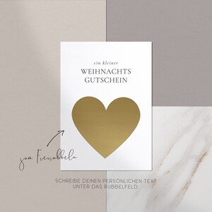 Rubbelkarte Weihnachten Kleiner Weihnachtsgutschein | Gutschein zum Selber Ausfüllen Weihnachtsgeschenk Weihnachten Karte Weihnachtskarten