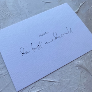 Karte zum Muttertag wundervoll | Klappkarte Postkarte
