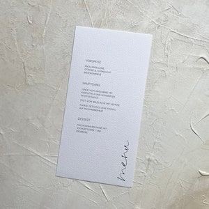 Menükarten Hochzeit | Getränkekarte Hochzeitsmenü | THREE