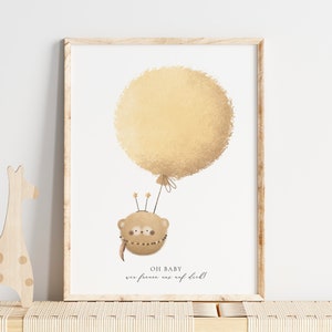 Gästebuch Poster Babyparty Babyshower BEAR STAR