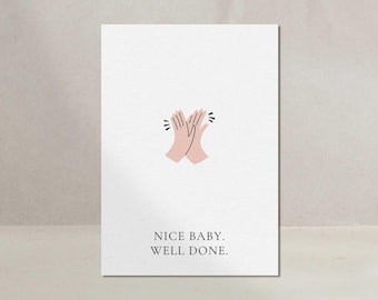 Tarjeta de anuncio de nacimiento, bebé, embarazo, lindo bebé, bien hecho, padres, regalo para niño o niña, regalo de nacimiento para bebé, tarjeta de felicitación, bebé