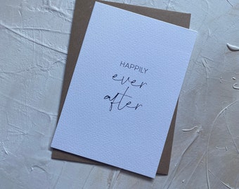 Wedding card postcard folding card | happily ever after