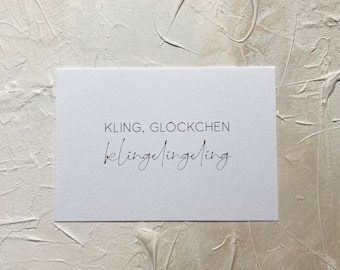 Karte | kling Glöckchen klingelingeling | Karte zu Weihnachten | Weihnachtsgrüße | Weihnachtskarte mit Umschlag | Postkarte | Geschenkidee