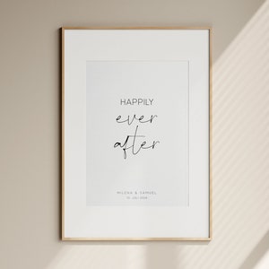 Hochzeitsgeschenk Personalisiert mit Namen & Datum Poster Geschenk Hochzeit Jahrestag Valentinstag Verlobung Wandbild Hochzeitsgeschenk