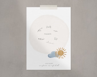 Guest book poster baby shower baby shower decoration games CLOUDS