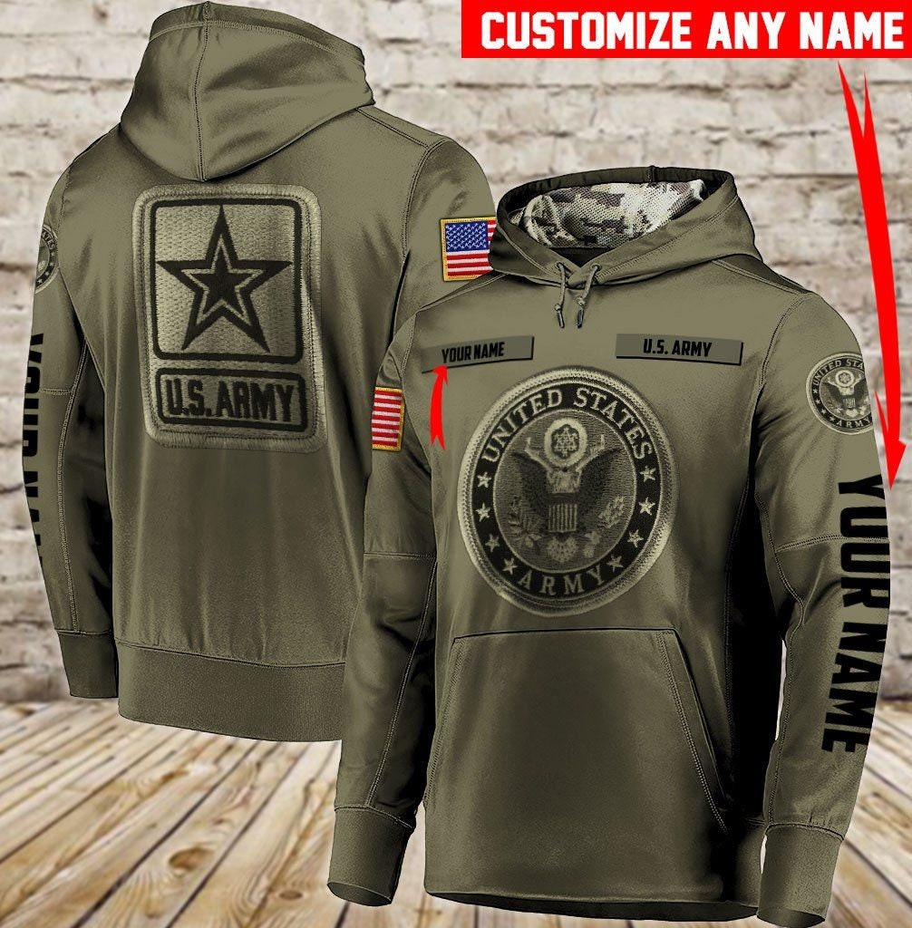 Personalized U.S Army Logo Pullover Hoodie Military Hoodie | Etsy