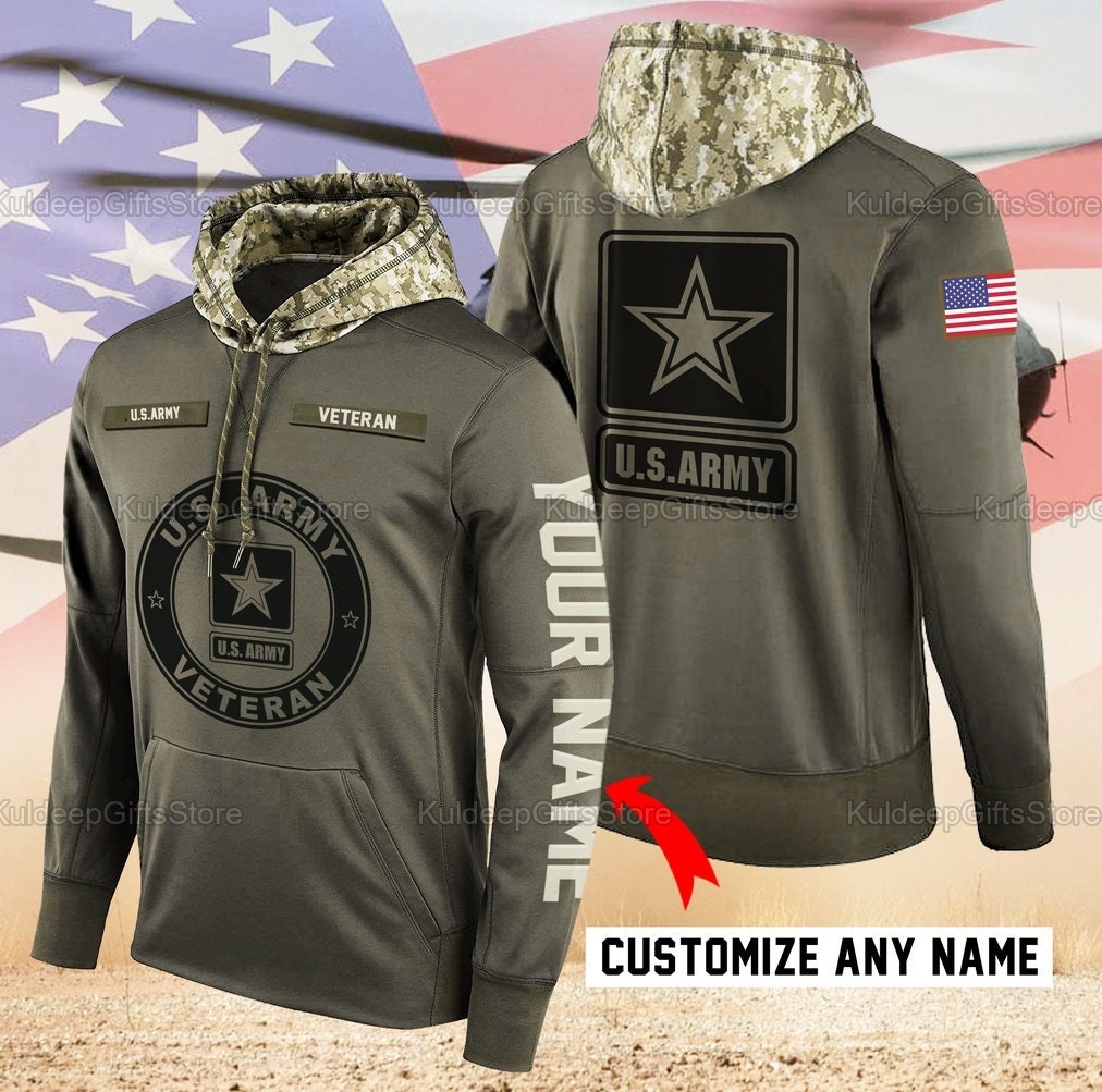 Personalized U.S Army Veteran NFL Military Hoodie Unisex | Etsy