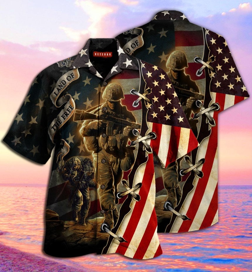 US Army Hawaiian Shirt US Veterans Flag Hawaiian Shirt Etsy