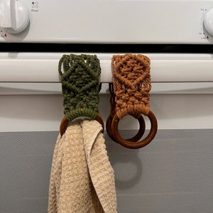Dish Towel Holder | Macrame Towel Hanger | Boho Kitchen Decor | Boho Decor | Kitchen Storage | Bathroom Towel Holder | Handmade Unique