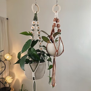 Macrame Plant Hanger | Boho Home Decor | Macrame Flower | Cottage Core | Plant Hanger Indoor | Nursery Decor | Handmade Home Decor | Gifts
