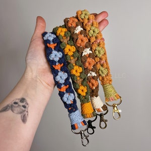 Pulsera de macramé / Llavero de crochet cuadrado de abuela / Caja de propuesta de dama de honor / Regalos de agradecimiento para maestros / Regalos para esposa / Regalo para mejor amiga