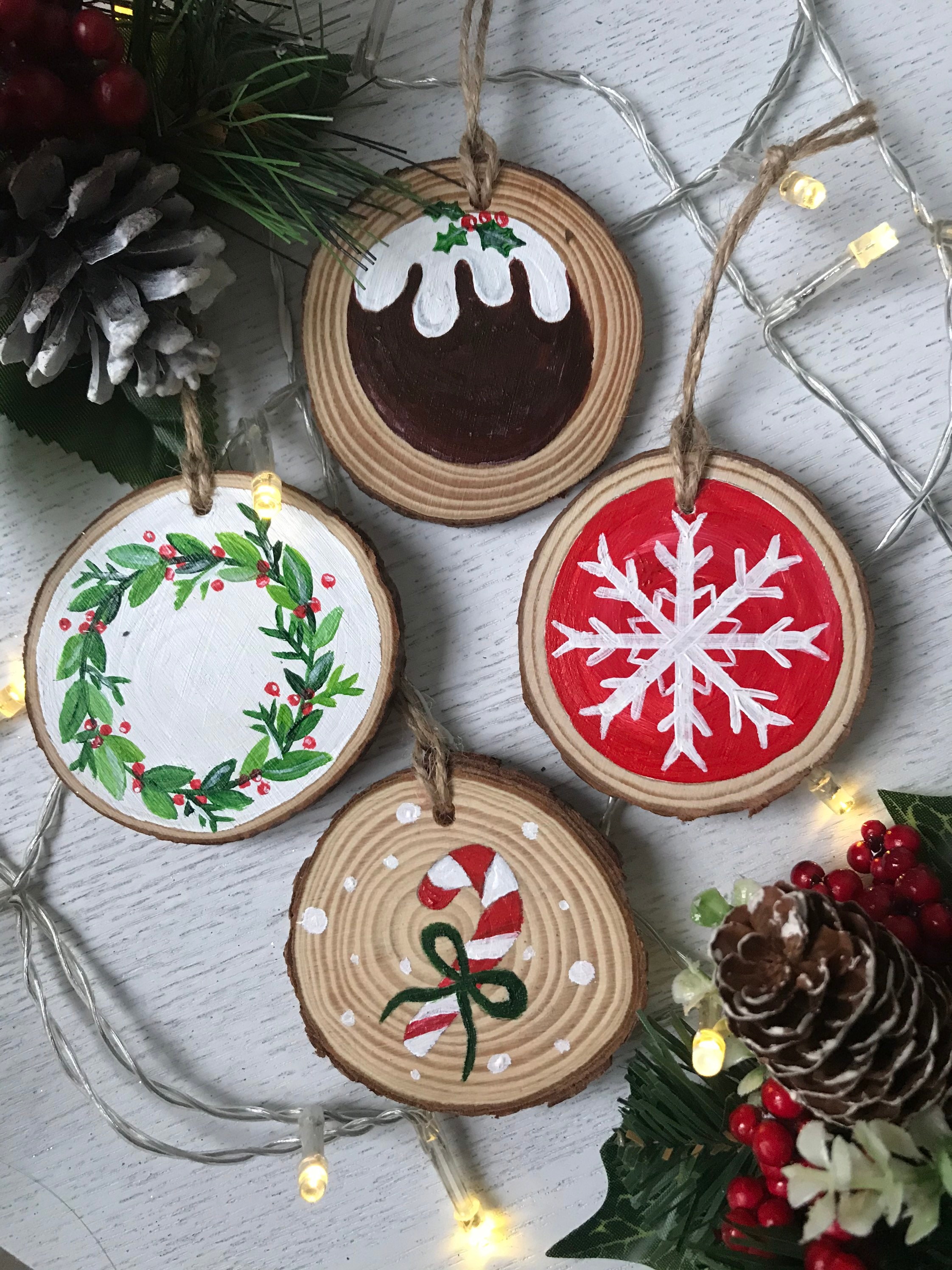 Hand Painted Wooden Christmas Ornaments -  Canada  Christmas ornament  crafts, Wood christmas ornaments, Holiday crafts christmas