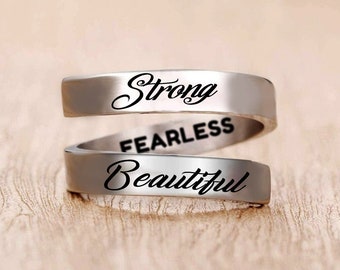 Strong Fearless Beautiful Twist Ring