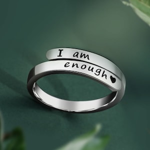 I Am Enough Affirmation Ring, Encouragement Gift, Inspirational Ring, Personalized Ring, Motivational Gift, Encouragement