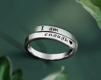 I Am Enough Affirmation Ring, Encouragement Gift, Inspirational Ring, Personalized Ring, Motivational Gift, Encouragement