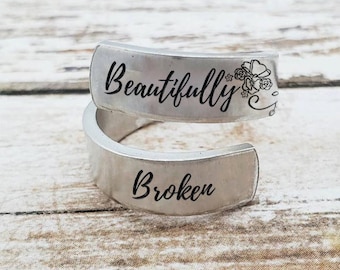 Beautifully Broken Ring, Inspire, Encouragement Ring, Motivational Gift, Inspirational Ring, Affirmation