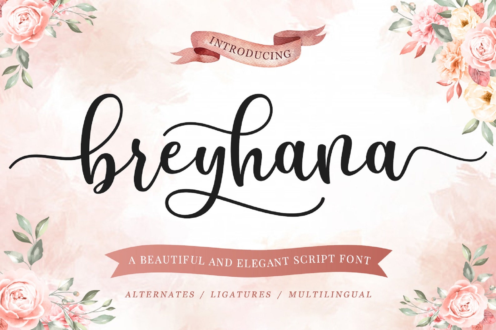 Script Font Font With Tails Wedding Font Swash Font Etsy