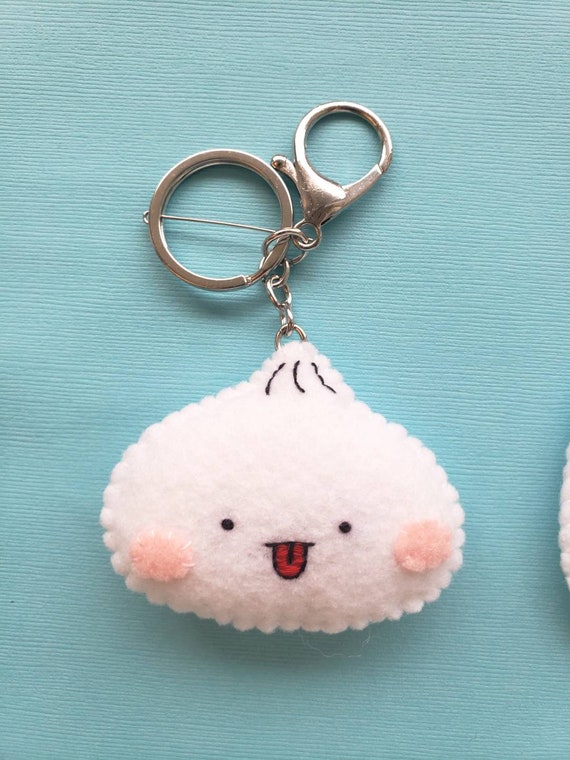 Cute Keychain, Handmade Purse Charm, Felt Llama, Dumpling