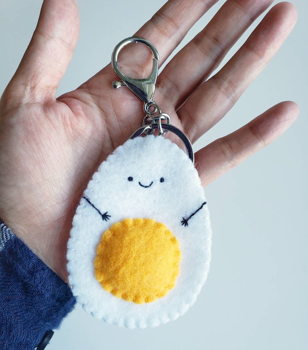 Fried Egg or Hardboiled Egg Bag Charm Keychain | Kawaii