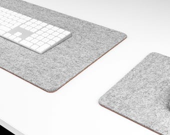 Felt and Cork Desk Mat, Wool and Cork Desk Mat, Anti-microbial Wool Desk Pad, Anti Slip Cork Layer, Merino Wool Laptop Mat, Made in Canada