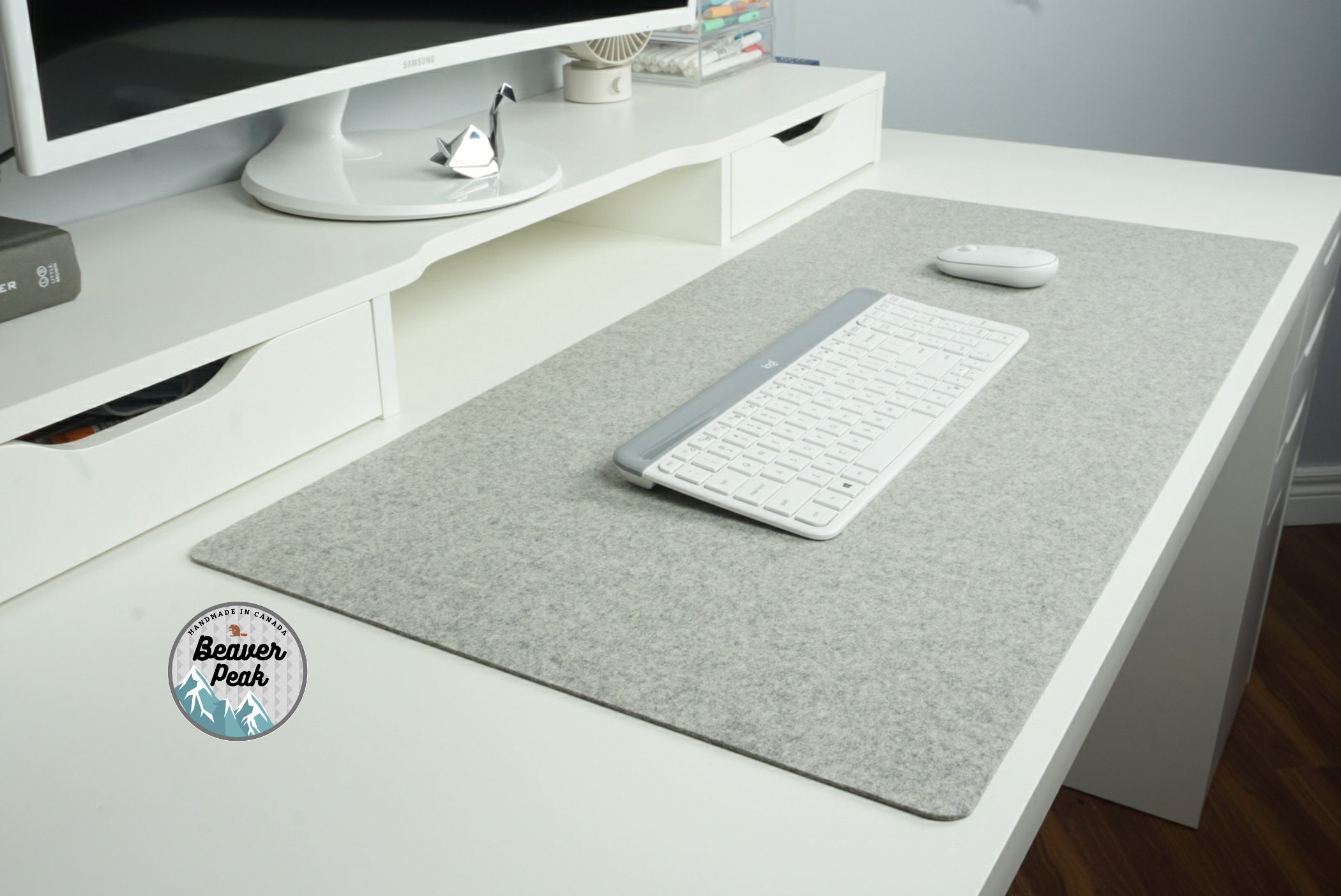 Natural Wool Felt Desk Mats Desk Pads Made in Canada No Etsy