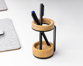 Wood Pen Holder, Pen Organizer, Pencil Holder, Minimal Pen Holder, Wood Pen Stand, Home Office Gift - Made in Canada - Modern Pen Cup