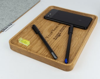 Engraved Wood Desk Tray, Custom Coffee Table Tray, Valet Tray, Catchall Tray, EDC Tray Engraved, Made in Canada
