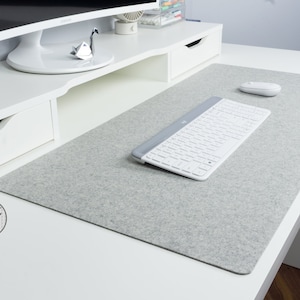 Natural Wool Desk Mat - Felt Desk Pad - Large Desk Pad - Soft Merino Wool Mousepad - Wide Mouse Pad, Desk Pads Made in Canada - No Logo