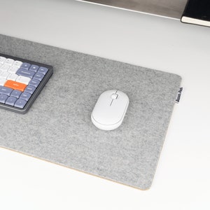 Felt and Cork Desk Mat, Wool and Cork Desk Mat, Anti-microbial Wool Desk Pad, Anti Slip Cork Layer, Merino Wool Laptop Mat, Made in Canada