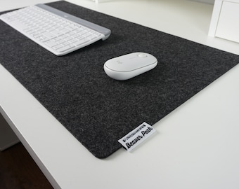 Merino Wool Desk Mats, Desk Pad, Felt Desk Pads, Felt Desk Mats, Extra Large Mouse Pad - Made in Canada, With BeaverPeak Logo