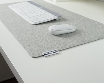 Merino Wool Desk Mat - Felt Desk Mat - Desk Pad Made in Canada - Large Wool Felt Desk Pad - Free Custom Downsizing - With Logo