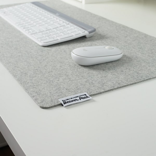Merino Wool Desk Mat - Felt Desk Mat Antimicrobial - Desk Pad Made in Canada - Large Wool Felt Desk Pad - Free Custom Downsizing - With Logo