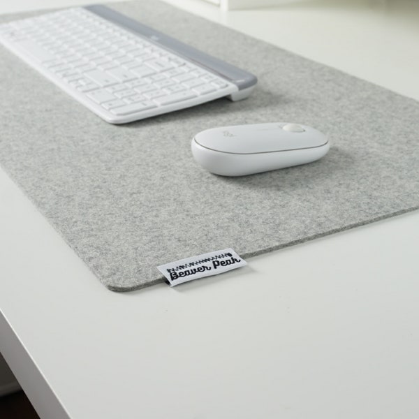 Merino Wool Desk Mat - Felt Desk Mat - Desk Pad Made in Canada - Large Wool Felt Desk Pad - Free Custom Downsizing - With Logo