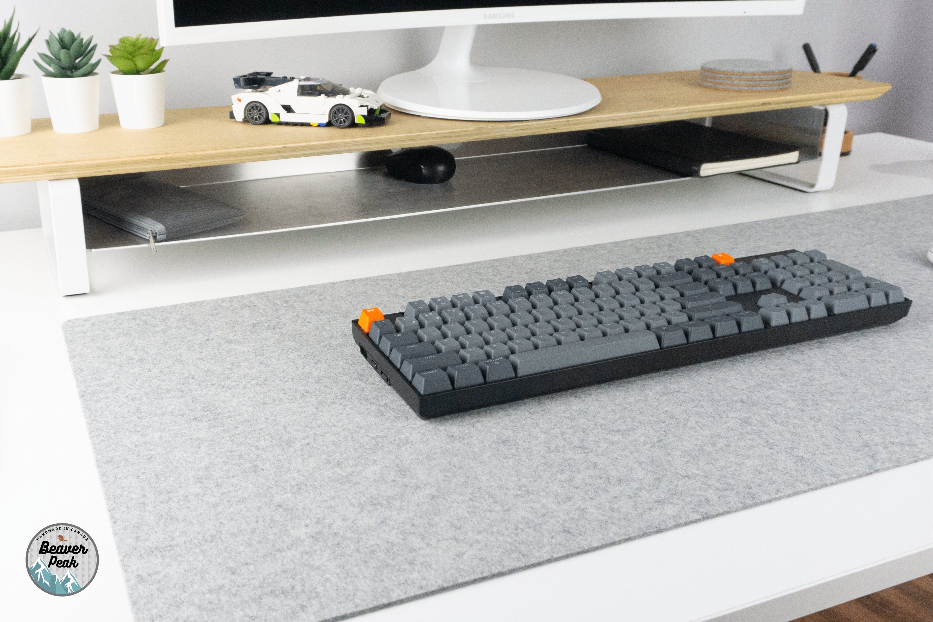 Natural Wool Desk Mat - Felt Desk Pad - Large Desk Pad - Soft