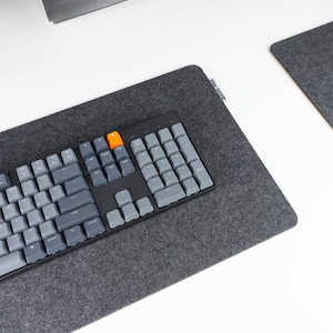 Wool Felt Desk Mat, Anti-Slip Cork Base , Merino Wool Laptop Mat, Extra Large Mouse Pad, Wide Mousepad, Custom Sizing, Handmade in Canada