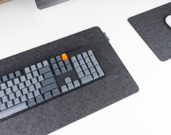 Wool Felt Desk Mat - Anti-Slip Cork Layer - Merino Wool Laptop Mat - Extra Large Mouse Pad, Wide Mousepad - Custom Sizing, Made in Canada