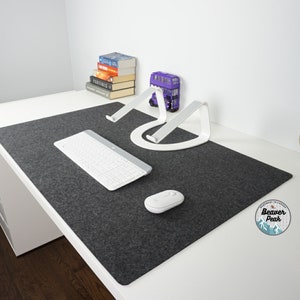 Extra Large Natural Wool Felt Desk Mats, XL Desk Pads, XL Mouse pad, Extra Wide Mousepad, Large Desk Pad, Table Protector, Made in Canada