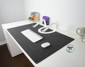Extra Large Natural Wool Felt Desk Mats, XL Desk Pads, XL Mouse pad, Extra Wide Mousepad, Large Desk Pad, Table Protector, Made in Canada