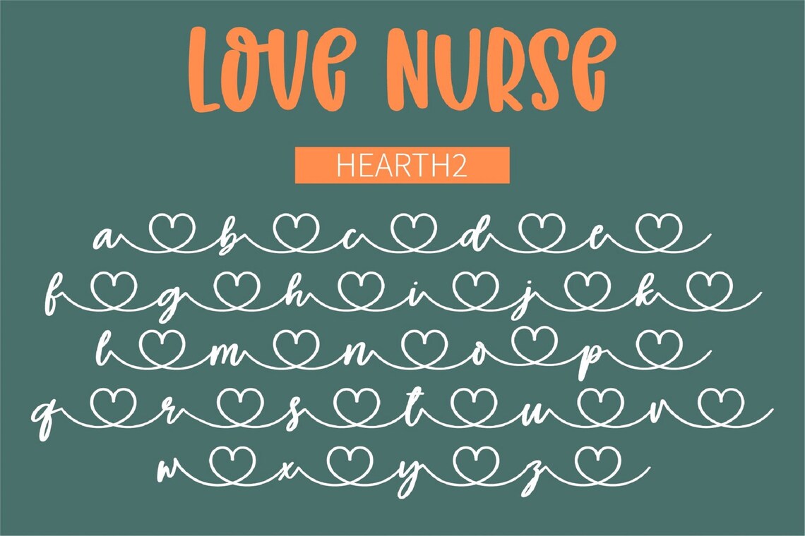 Nurse Font Stethoscope Font Script Font Heart Connected Etsy