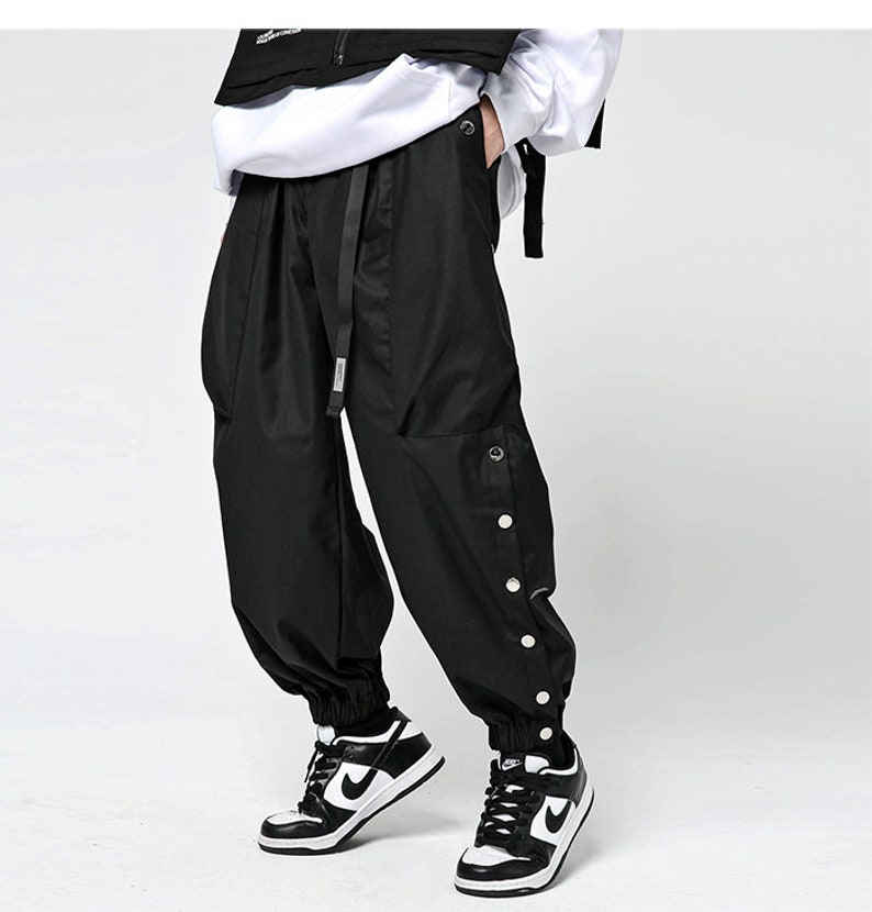 Side Buckle Cargo Pant Man Streetwear Elastic Joggers Men Trousers Oversized Hip Hop Tactical Function Pants 2020