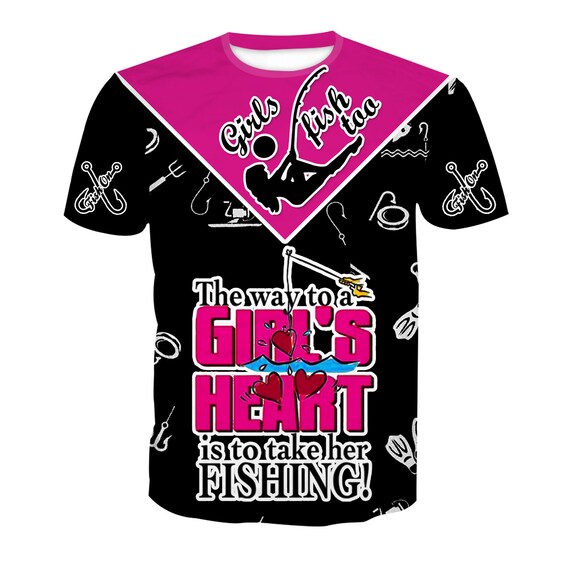 Girls Fish Too Fishing Shirt for Girls Fishing Shirts for Etsy
