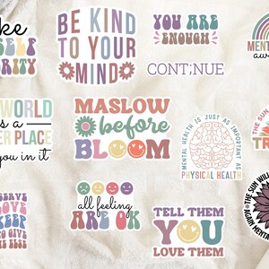 Mental Health Stickers Pack, Water Bottle Stickers, Laptop Stickers ...