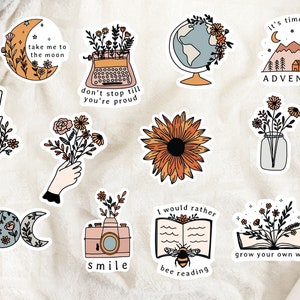 Cute Sticker Pack, Laptop Stickers Pack, Bullet Journal Stickers, Floral Stickers, Hydroflask Stickers,