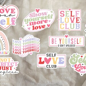 Self Love Mental Health Matters Stickers Set, Positive Affirmation, Self Care Love, Trendy Stickers, Tumbler Vinyl Stickers, Laptop Sticker