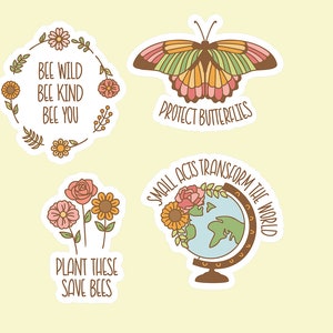 Earthy Stickers, Floral Stickers, Water Bottle Stickers, Journal Stickers