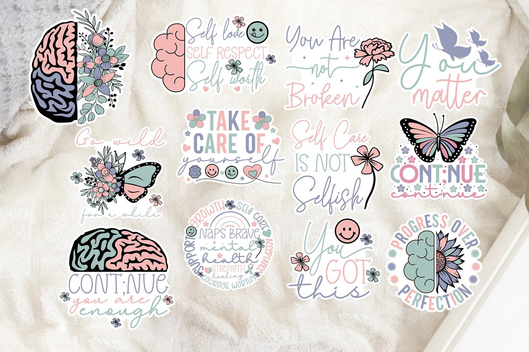 Mental Health Stickers: Waterproof Vinyl Decals for Laptop, Journal - Etsy