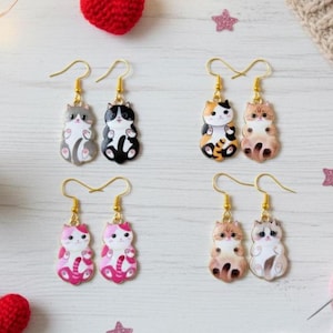 Kawaii Cat Dangle Earrings: Cute Cat Breed Jewelry | Kitten Lover Gift, Cute Cat Fashion, Pet Owner Accessory, Cat earrings